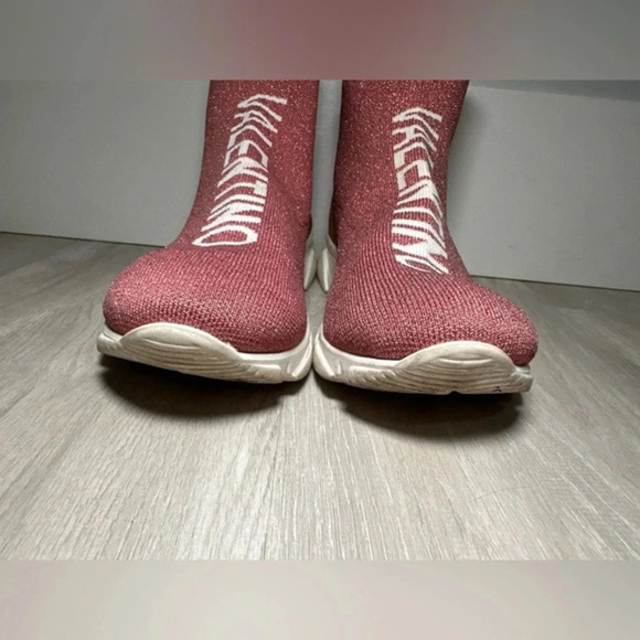 Valentino womens‎ sock sneakers pink sparkly sz 7 - Picture 5 of 7